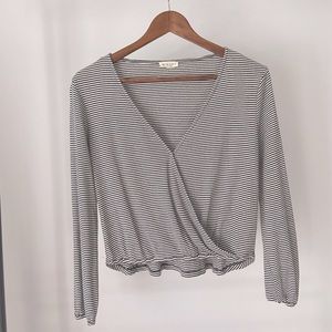 Boutique Wrap Top | Main Strip, Size S, Knit